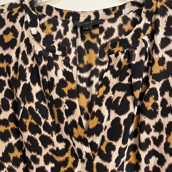 J Crew Silk Leopard Print Top - Picture 5 of 7